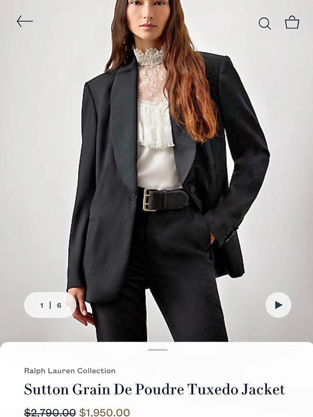 Ralph Lauren Collection: Sutton Grain De Poudre Tuxedo Jacket Black NWT